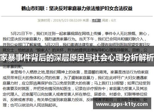 家暴事件背后的深层原因与社会心理分析解析